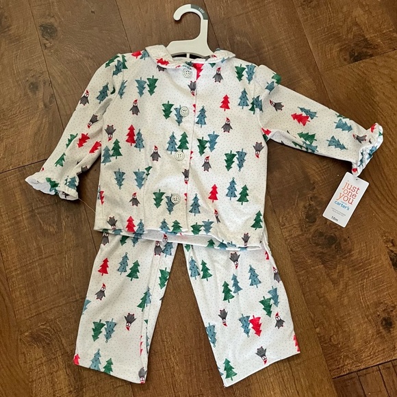 NWT just for you by carters toddler girl 18 months 2 Piece Christmas Pajamas - Picture 1 of 5